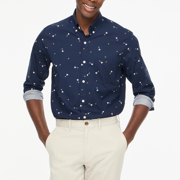 New JCREW Mens Size XL Classic Flex Casual Shirt Navy Multi $89 BT132 - Picture 2 of 5